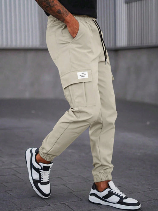 Manfinity LEGND Men'S Casual Jogger Pants with Multiple Pockets, Versatile Work Trousers Men S Jogger Casual Men Pants Cargo Pants Men Joggers Men S Joggers Streetwear Men Pants