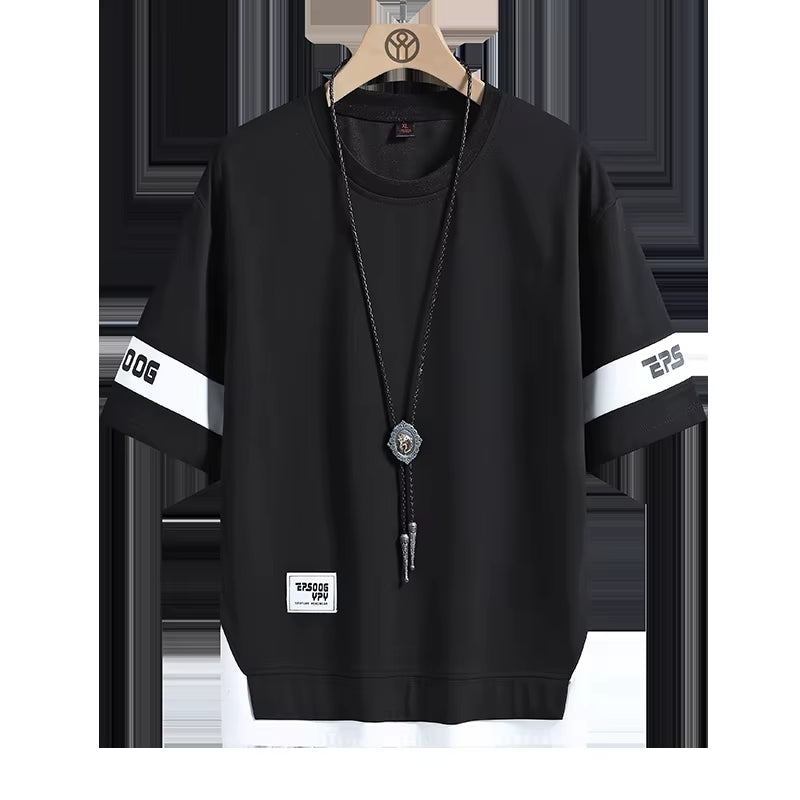 2024 Summer Hip Hop Loose Tshirts Mens Streetwear T-Shirts Casual Classic Short Sleeves Black White Tshirt Tees Oversize 5Xl